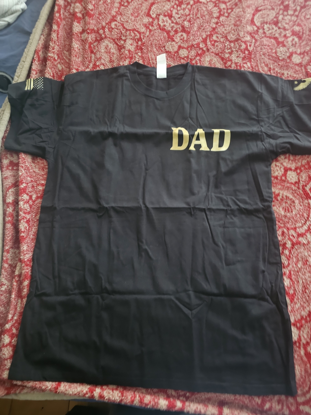 DAD Short Sleeve Crewneck T-Shirt - Black with Gold Print